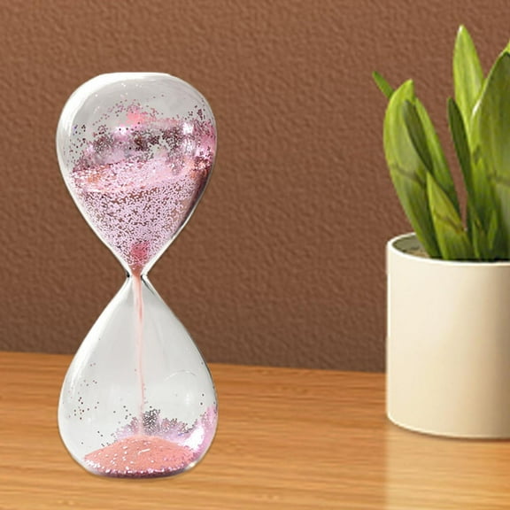 Tongina Glitter Sand Glass Timer Hourglass Glitter Sand Clock for Bedroom Home Decor Pink