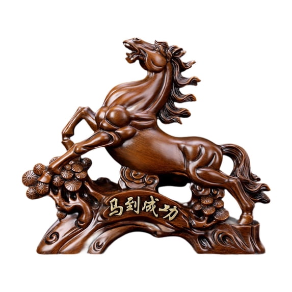 Tongina Horse Statue Animal Sculpture Resin Collection Decorative Figurine Desktop Ornament for Office Desk Fireplace Home Decoration M Brown
