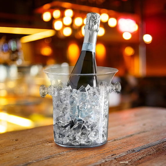 Tongina Ice Bucket Beer Bottles Drinks Ice Tub Beverage Chilling Ice Containers Acrylic Champagne Bucket for Home Buffet Entertaining Strip Pattern