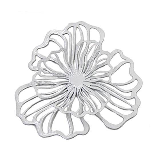 Tongina Iron Wall Decoration Floral Wall Hanging Decor Home Office Decor, Modern Wall Ornament Metal Wall Art for Hotel Kitchen White Small