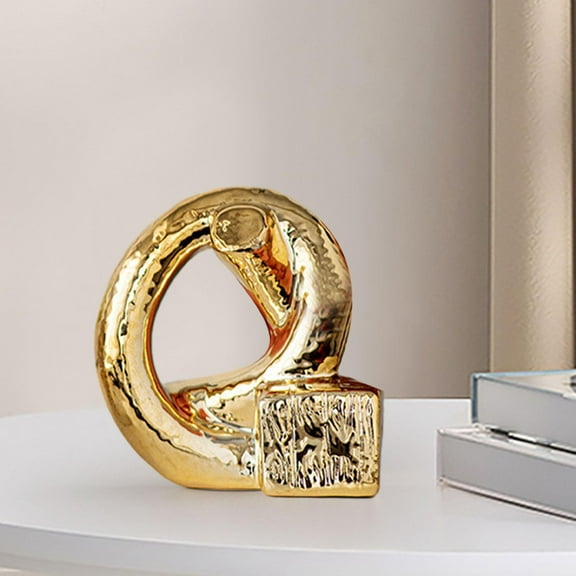 Tongina Knot Statue Decor Figurine Housewarming Gift Modern Art Decor Tabletop Sculpture for Entryway Shelf Bookcase Bedroom Ornament gold