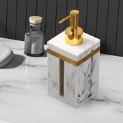 Tongina Marble Texture Soap Dispenser Lotion Dispenser Bottle Durable Stylish Leakproof Pump Soap Container for Kitchen Countertop 500ml White