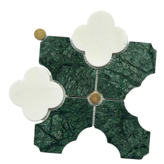 Tongina Marble Wall Tiles Flowers Mosaic Wall Tiles Modern Handmade Waterproof Wall Panels Decorative Wall Tile for Laundry Room Home