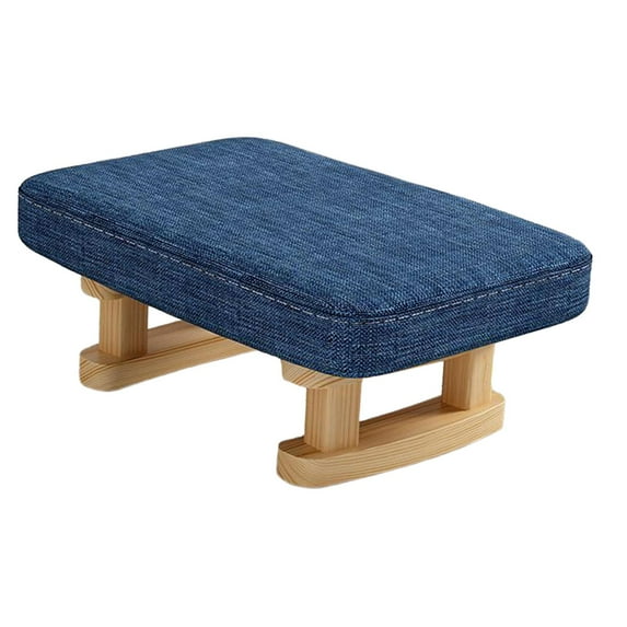 Tongina Modern Multifunctional Wood Ottoman, 19.69", Blue