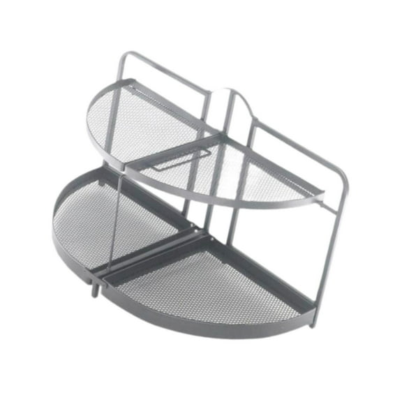Tongina Multiuse Semi-circular Bathroom Organizer Display Rack Cosmetics Storage Rack Spice Rack for Restaurants Countertop Farmhouse Black