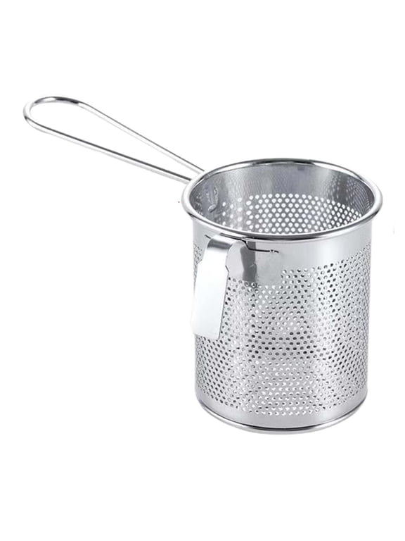 Noodle Strainer Mesh Food Strainer Sifter Utensil Sturdy Kitchen Pasta Colander Deep Fry Basket for Frying Draining Straining 8x9cm