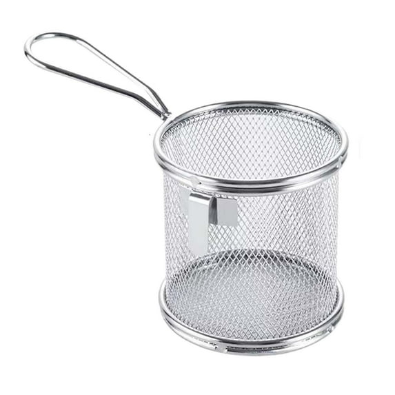 Tongina Noodle Strainer Mesh Food Strainer Sifter Utensil Sturdy Kitchen Pasta Colander Deep Fry Basket for Frying Draining Straining 9x9cm