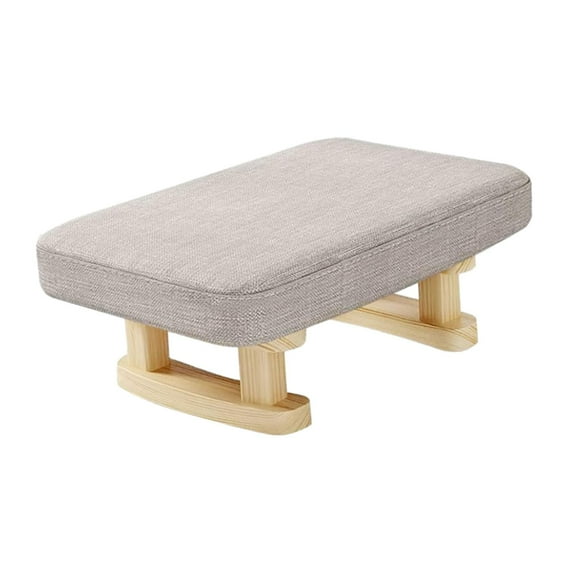 Tongina Padded Foot Stool Small Low Ottoman Rectangular Breathable Foot Rest with Wooden Legs Sofa Footrest for Couch Office, Bedroom plain colour