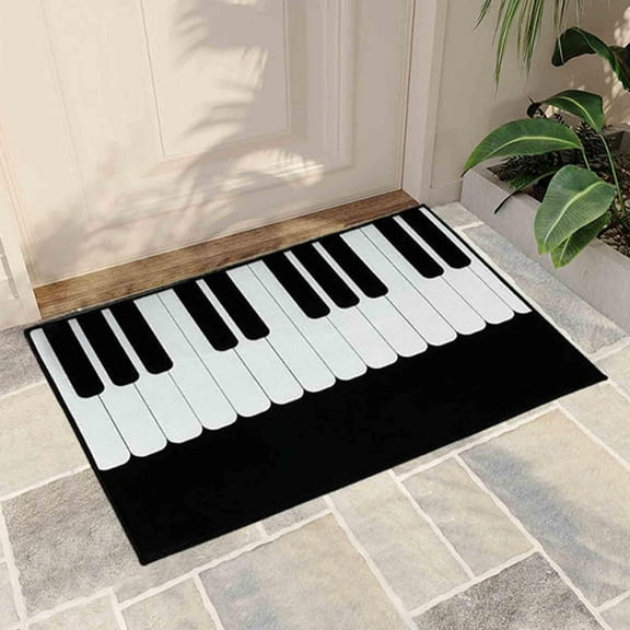 Tongina Piano Keyboard Door Mat, Inside Entry Doormat, Comfortable Creative Funny Decor Gift Entrance Rug Carpet for Bedroom Bathroom