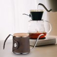 thumbnail image 1 of Tongina Pour over Coffee Kettle Drip Coffee Kettle PU Leather Wrap Fast Heating Teapots Coffee Tea Pot for Bar Outdoor Indoor Kitchen dark brown, 1 of 8