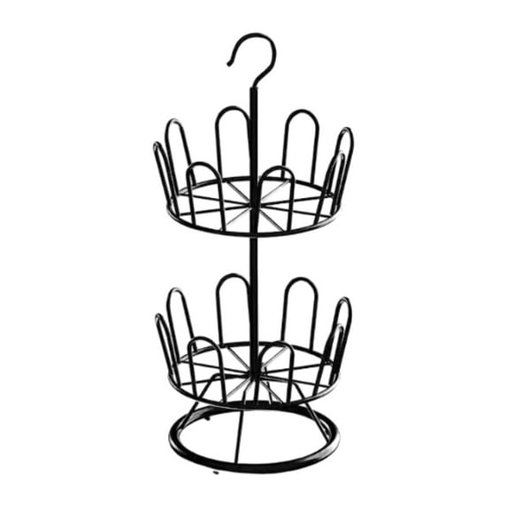 Tongina Revolving Shoe Rack Round Shoe Organizer Rack Modern Shoes Drying Standing Circular Shoe Rack Shoe Tree Rack for Laundry Room Black 2 Tiers