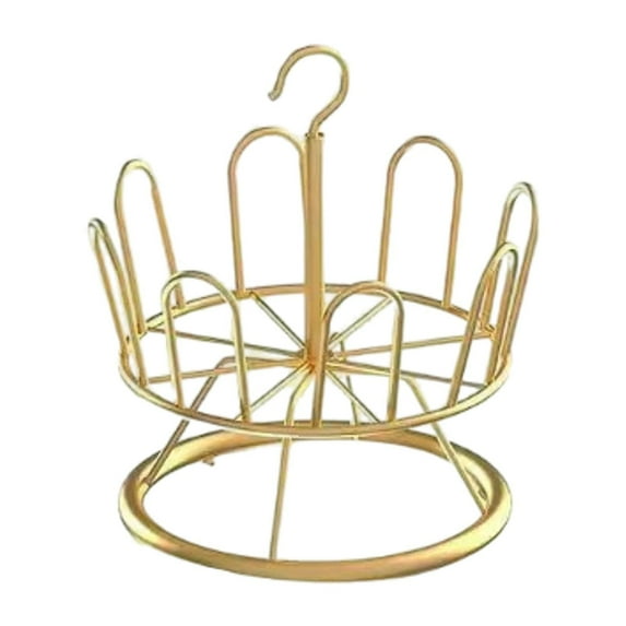 Tongina Revolving Shoe Rack Round Shoe Organizer Rack Modern Shoes Drying Standing Circular Shoe Rack Shoe Tree Rack for Laundry Room Gold 1 Tier
