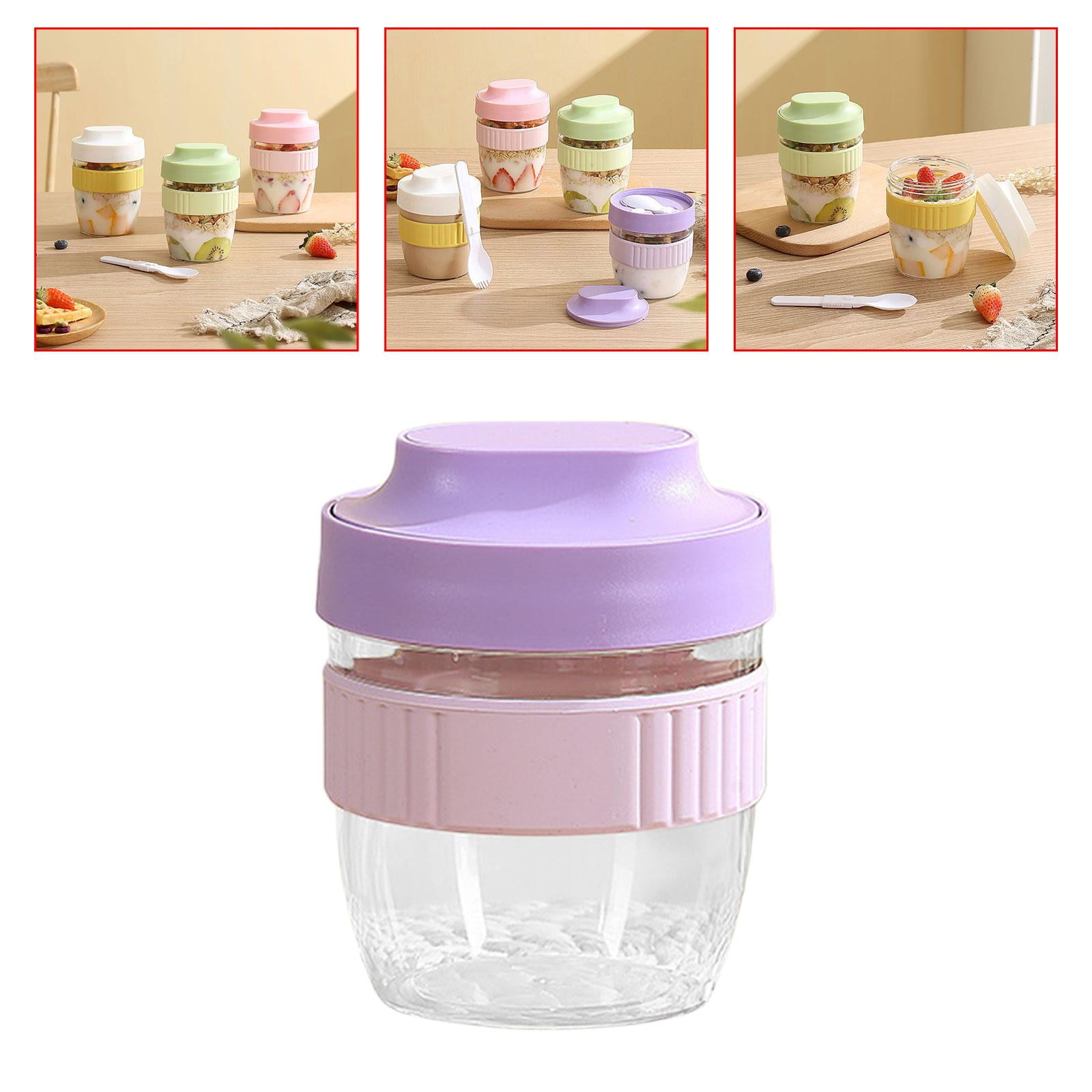 Tongina Salad Cup Overnight Oats Jars Portable Milk Cup Salad Container
