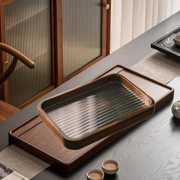 Tongina Serving Tray Butler Tray Vanity Trays Decorative Multiuse Snack Tray Tea Serving Tray for Office Hotel Home Decor Table Party 31.5x21x3.5cm