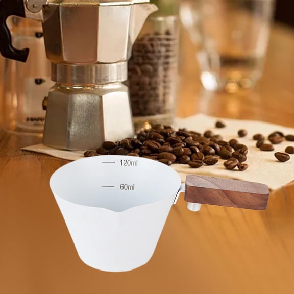Tongina Stainless Steel Espresso Cup Coffee Measuring Jug Spout Espresso Accessories Coffee Extraction Cup for Bakery Espresso