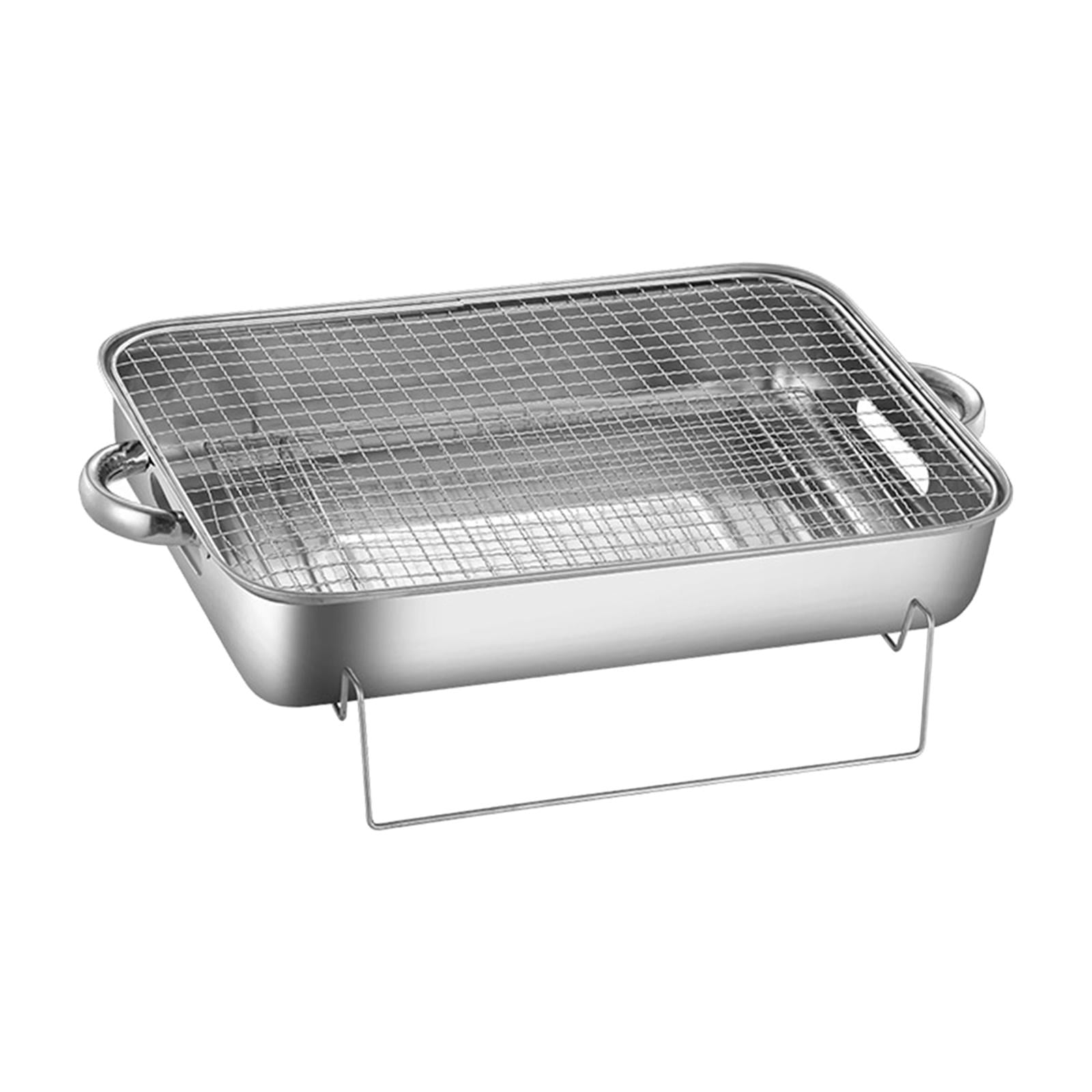 Tongina Stainless Steel Roaster Pan with Rack Meat Baking Grill Rack