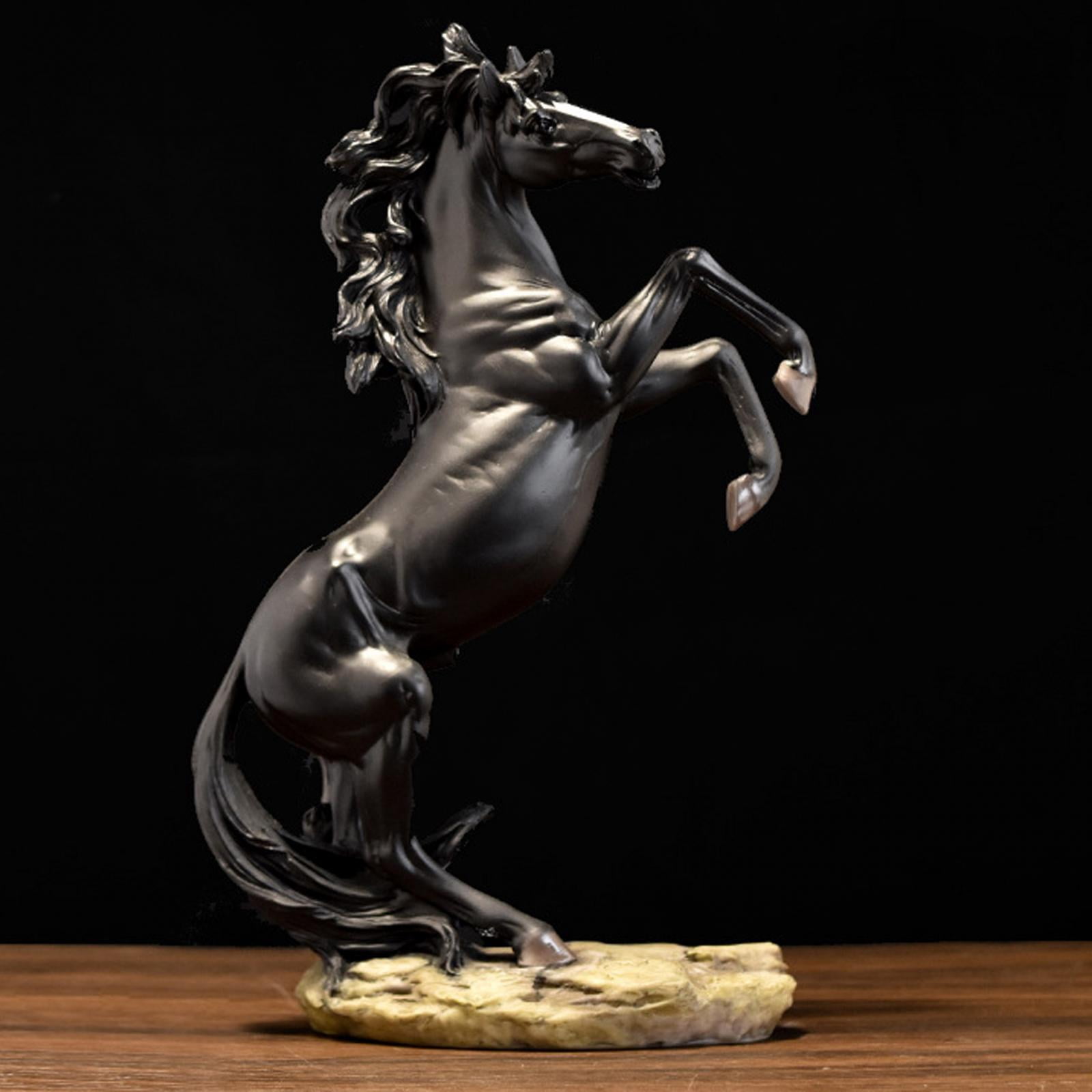 Gold Standing Horse Statue – 14.6 Inch Resin Figurine, Contemporary Tabletop Decor For Home Office 3 thumbnail image
