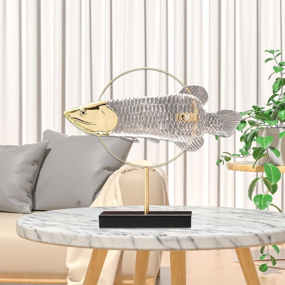 Tongina Statue Resin Figurine Animal Sculpture Tabletop Ornament for Housewarming Office Living Room Bookshelf Hallway Clear