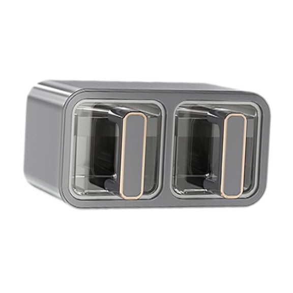 Tongina Wall Mounted Condiment Jars No Punching Kitchen Spice Pots Seasoning Box Pots Containers for Cafes Hotels Pantry Kitchen Counter 2 Grid Gray