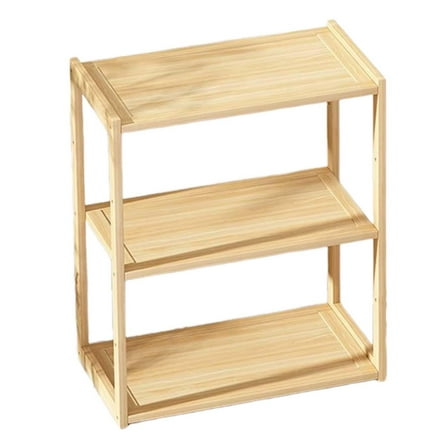 Tongina Wood Storage Rack Desk Bookshelf Seasoning Rack Desktop Organizer Tabletop Display Shelf for Men Dresser Top Bedroom Bathroom 3 Layer