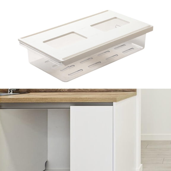 Tongina under Desk Drawer Hidden Storage Box Kitchen Gadget Organizer Bin Storage Drawers for Office Desk, Bedroom, Bathroom, Cabinet