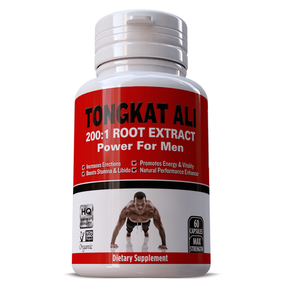 Tongkat Al  200:1 ROOT EXTRACT SUPPLEMENT Powder For Men 60 Capsules