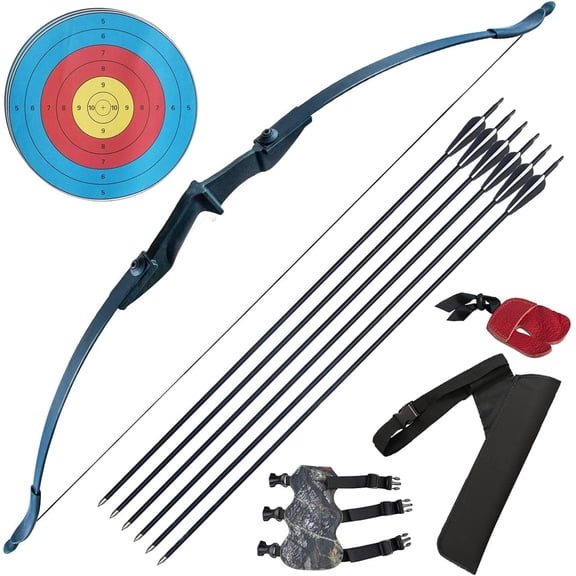 Tongtu Recurve Bow Right and Left Handed,Takedown Bow and Arrows for Adult & Youth Beginner 30lb 40lb Traditional Archery Bows Set with 6pcs Arrows