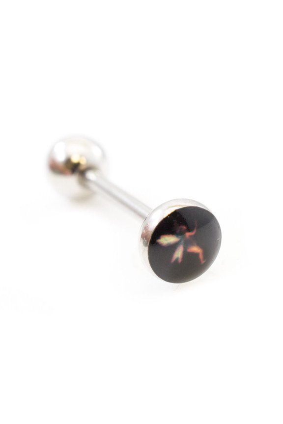 Tongue Barbell with Cute Fairy design 14g Surgical Steel