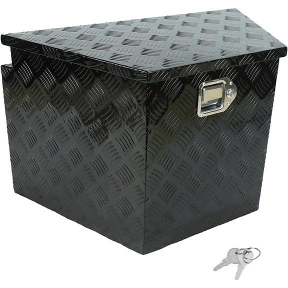 Tongue Box, 29x17x18 Inch Lockable Tool Box with 5 Bar Tread, , for Bed, Pickup and RV Storage