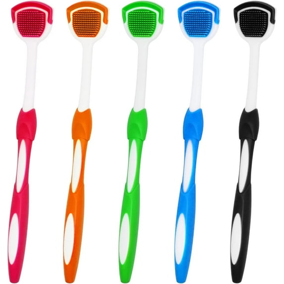 Tongue Brush, Tongue Scraper, Tongue Cleaner, Tongue Scraper Brush, Tongue Scraper Cleaner, Tongue Brushes, Helps Fight Bad Breath, 5 Tongue Scrapers, 5 Packs