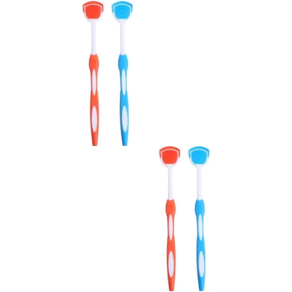 Tongue Cleaning Brush 4 pcs Tongue Cleaner Reusable Tongue Cleaning Brush Oral Care Tongue Scraper Tongue Cleaner