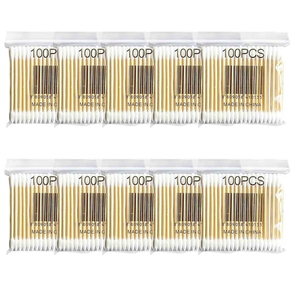 Tongue Depressors and Swab Sticks 100 Soft Bag Wood Stick Double Swab Sanitary Swab