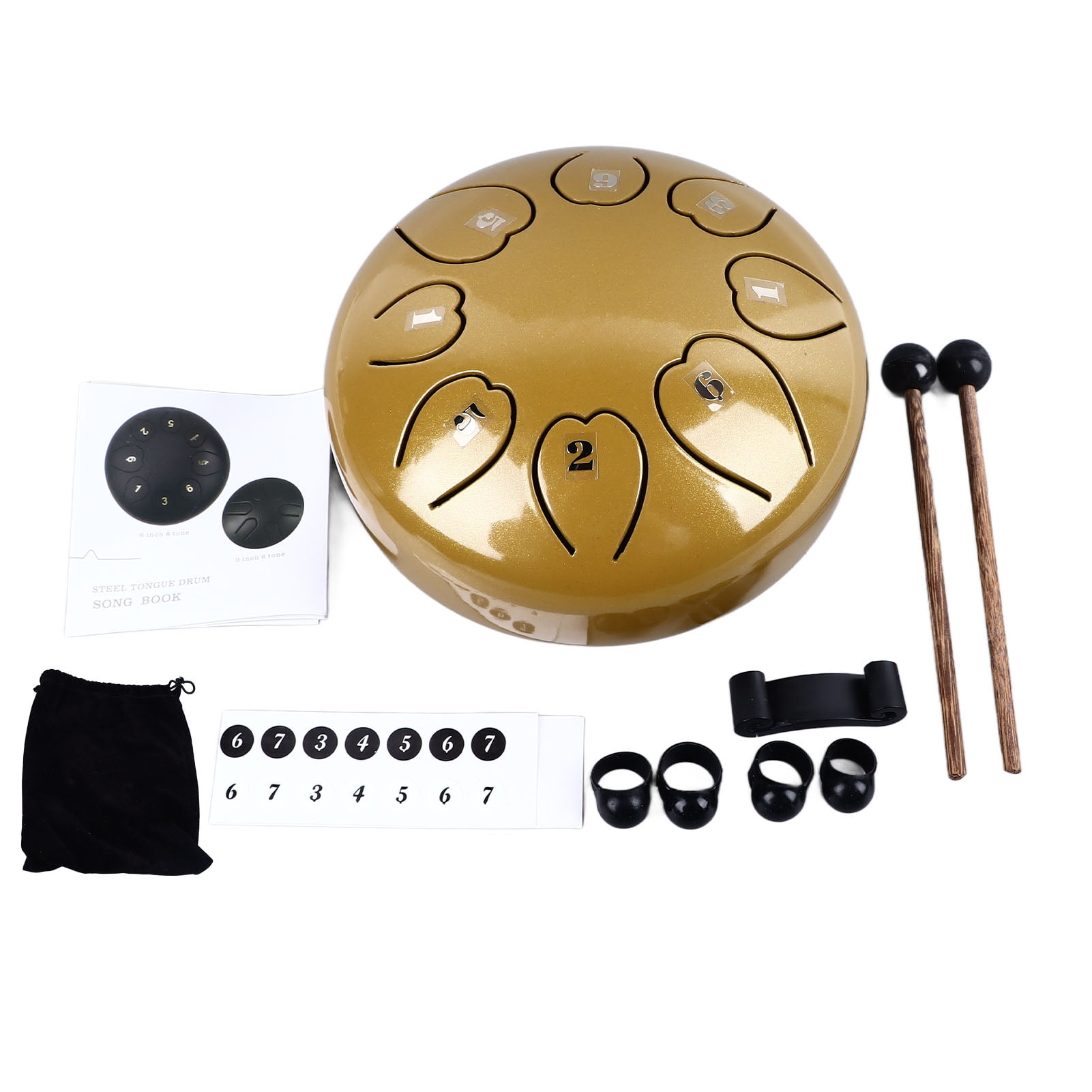 Tongue Drum 6 Inch 8 Note Clear Resonant Pleasant Sound Worry Free