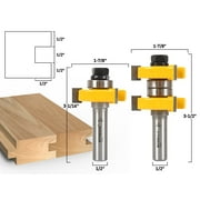 Tongue & Groove Router Bit Set - 1-1/2" Stock - 1/2" Shank - Yonico 15224