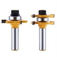 Tongue and Groove Router Bit Set (2 PCS) with 1/4 Inch Shank T Shape