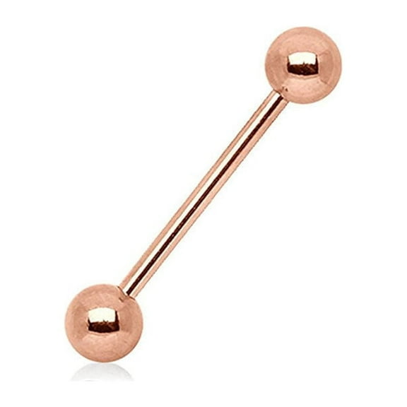 Tongue Ring Barbell 14G Surgical Steel with Rose Gold Ion Plating