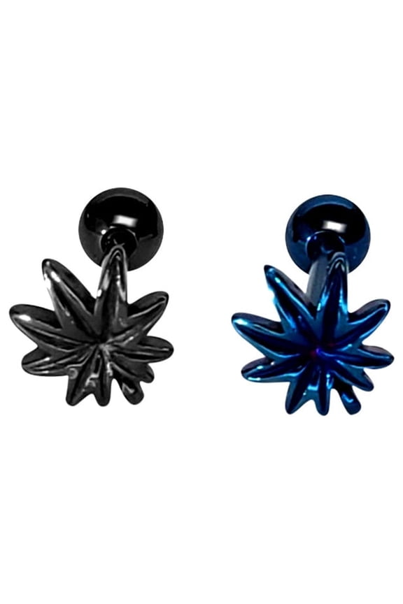 Tongue Ring Barbell Marijuana Anodized Titanium