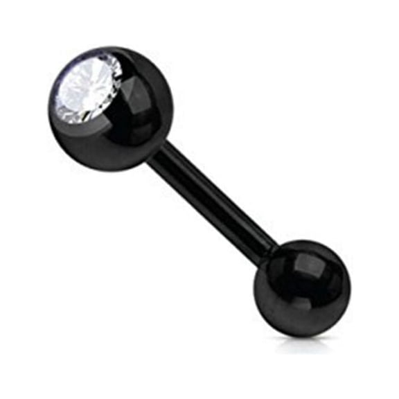 Tongue Ring Barbells 14G (1.6mm) 14G 5/8" 16mm Stainless Steel with CZ Gems