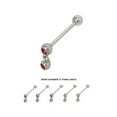 thumbnail image 1 of Tongue Ring with Dangle Double Gem Bead, 1 of 5
