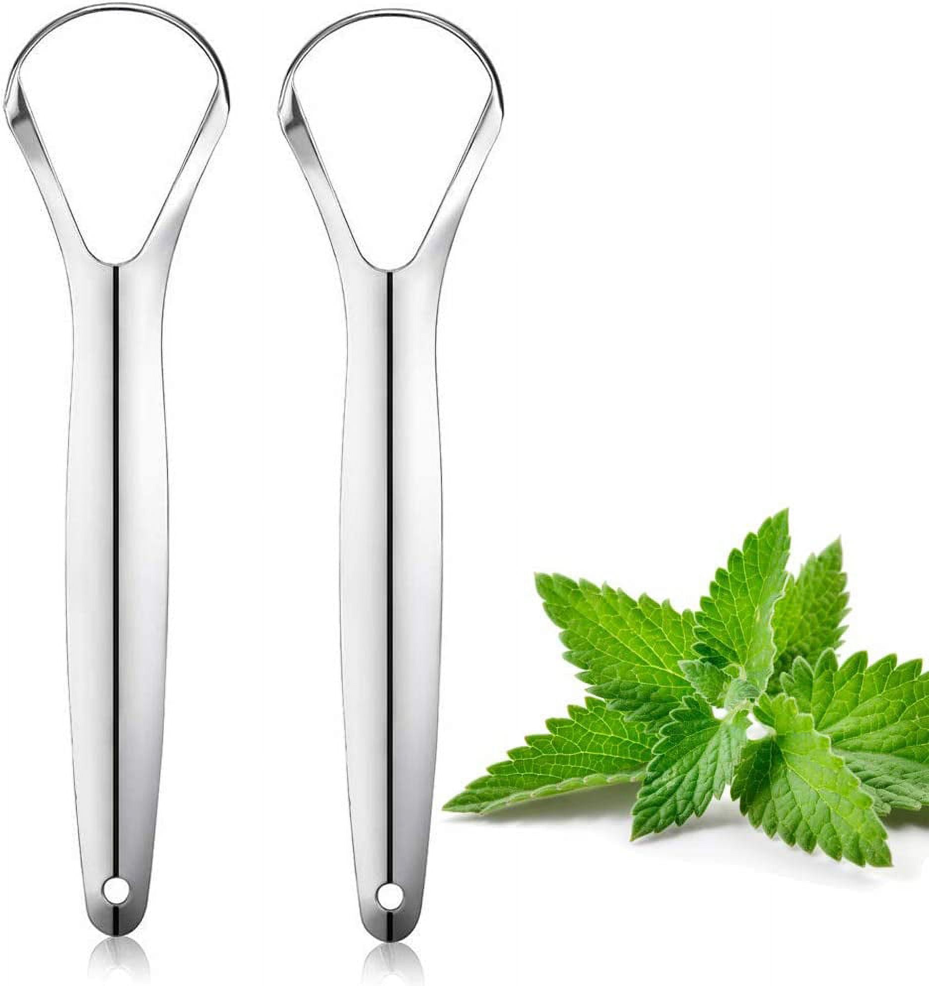 Tongue Scraper (2 Pack), WideHead Tongue Cleaner with Spoon Shape