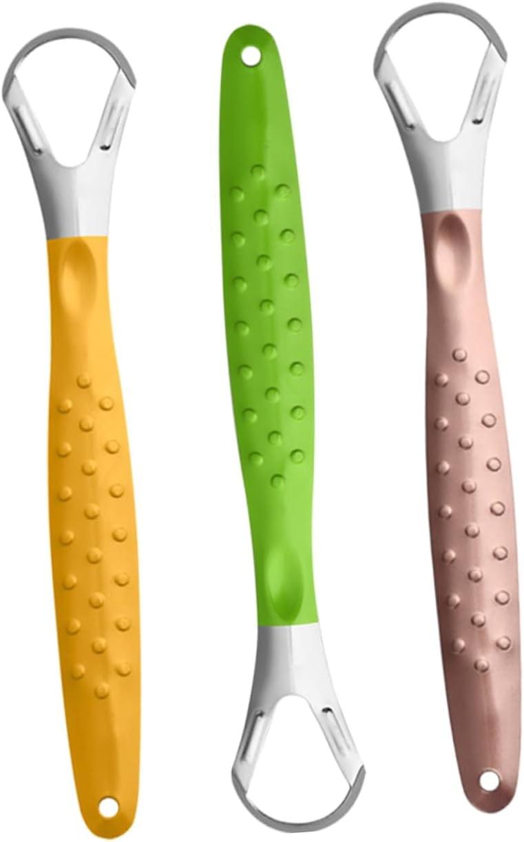 Tongue Scraper 3 pcs Metal Adult Stainless Steel Cleaner Adult Tongue