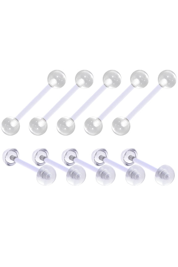 Tongue and Nipple Piercing Retainer Ten Pack