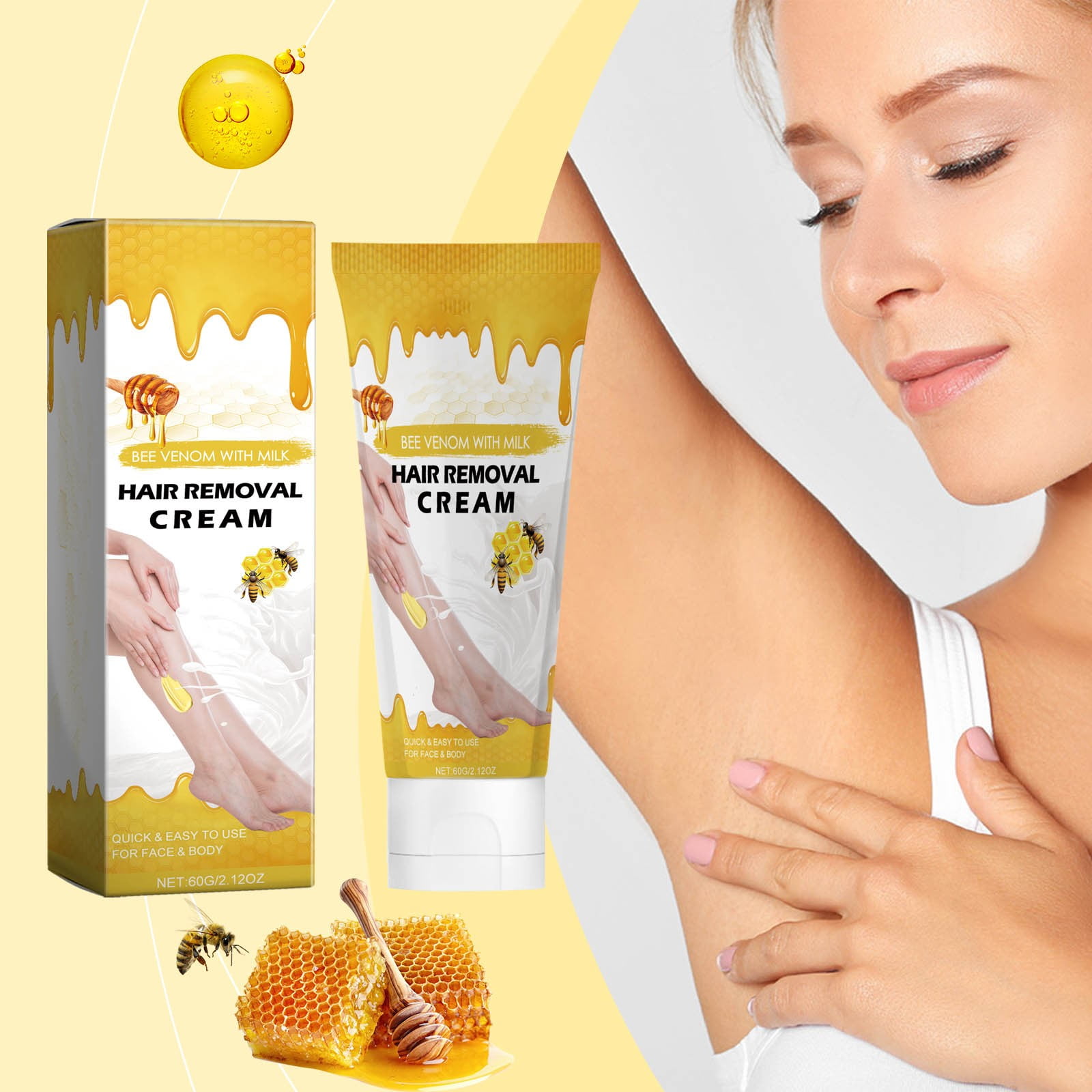 Tongzeng 2packs Hair Removal,Milk Hair Removal 2 Fl.oz. Hair Epilator