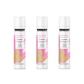 Toni & Guy Volume Addiction Shampoo Volumizing Shampoo for Fine Hair 250 ml 3 Pack