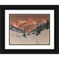 thumbnail image 1 of Toni Haller 14x12 Black Ornate Wood Framed Double Matted Museum Art Print Titled: Sunset in the Kaisertal, 1 of 5