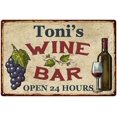 thumbnail image 1 of Toni's Rustic Wine Bar Sign Wall Decor Kitchen Gift 8 x 12 High Gloss Metal 208120056071, 1 of 1