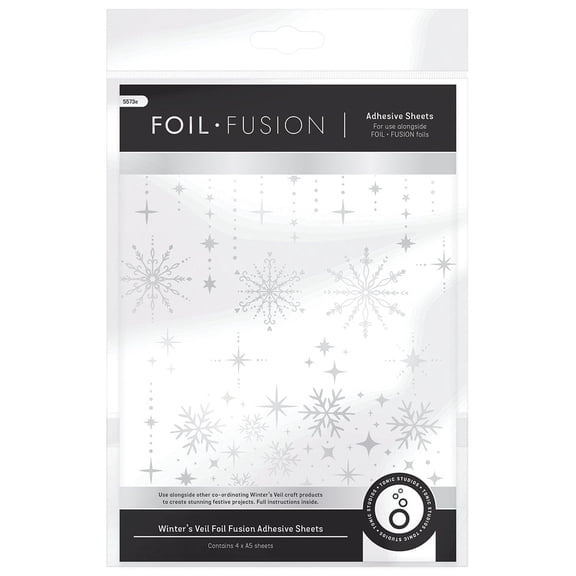 Tonic Studios - Foil Fusion - Winter's Veil Adhesive Sheets - 5573E | 30 Elements on 4 A5 Sheets