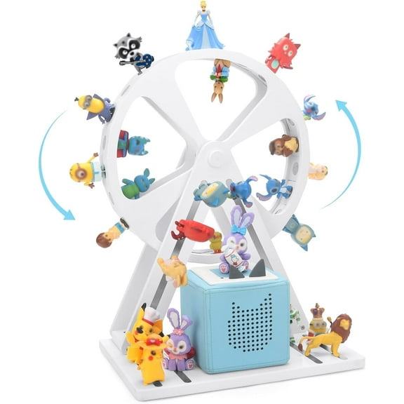 for Tonies Box Organizer Storage Shelf 360 Ferris Wheel, Magnetic Floating Shelves for Generation 1 & 2 Player Tonies Figures Characters, Display Collection 50~70 Characters