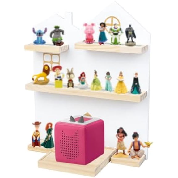 for Tonies Shelf, Magnetic Wall Storage for Toniebox, Charging Station and Tony Figures,Toniebox Storage for All Your Tony Accessories,Space Saving DesignHouse Style 3 Tier