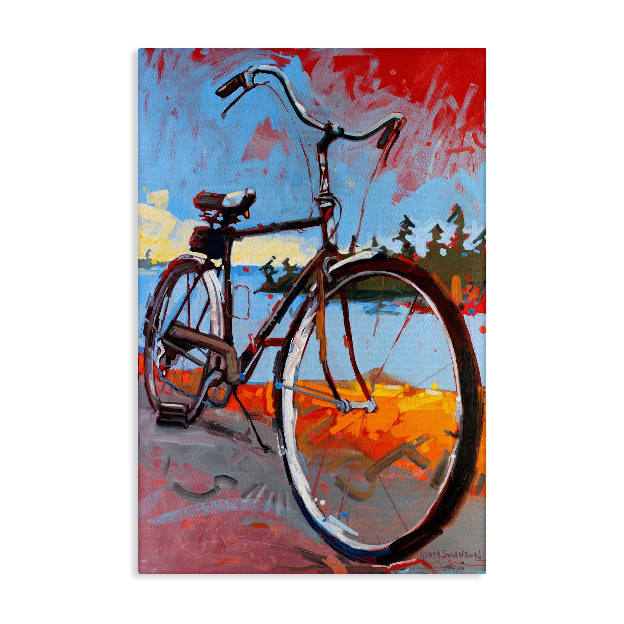 Tonight Bicycle Journey Canvas Wall Art, design by Adam Swanson
